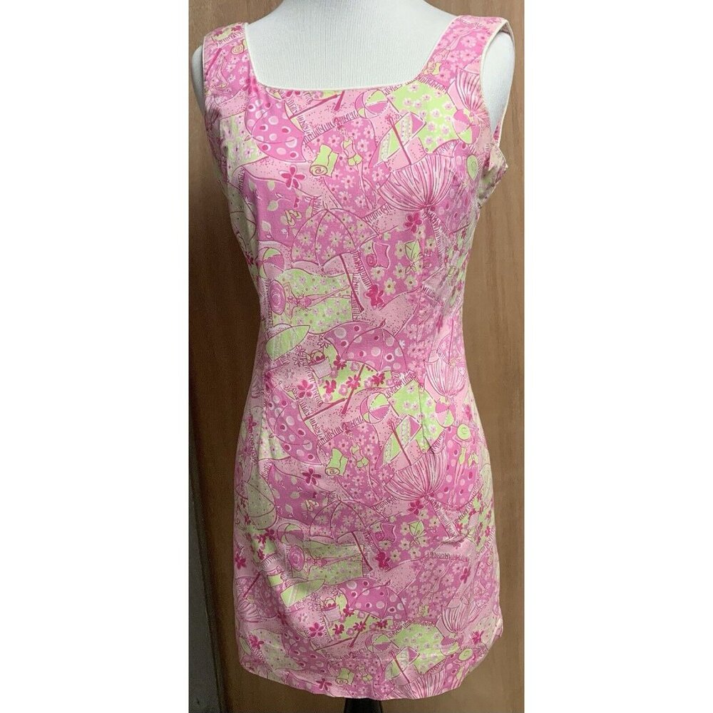 Lilly Pulitzer Pink Dress Beach Print Size 2